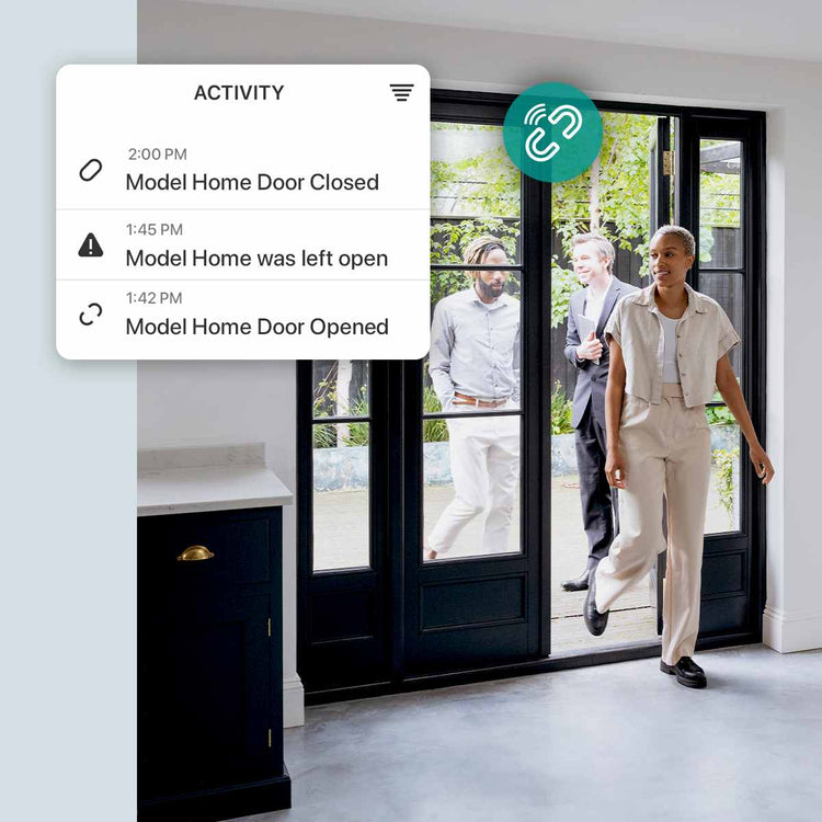 Real estate agent receives front door notification from the cellular contact sensor 
