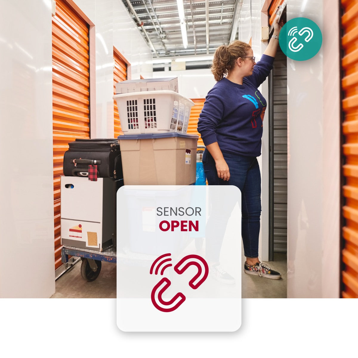 Homeowner receives storage unit notifications from your cellular contact sensor