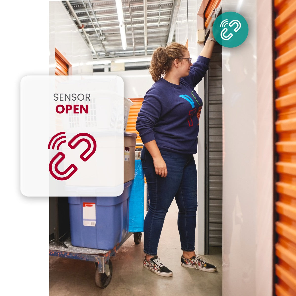 Homeowner receives storage unit notifications from your cellular contact sensor