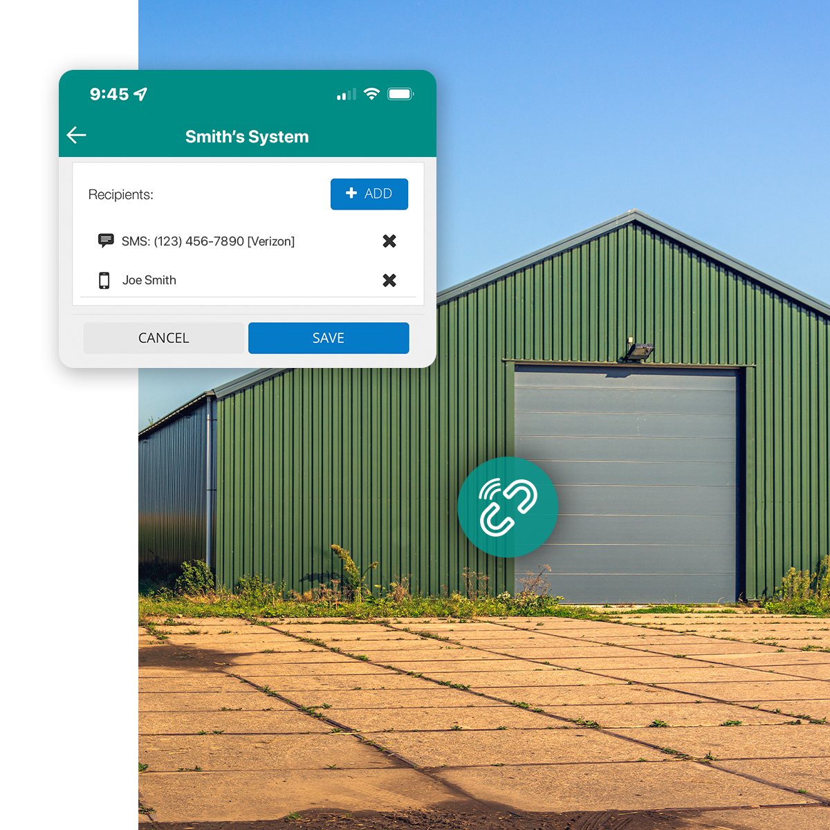 On the farm and ranch, get machine building door notifications from your cellular contact sensor 