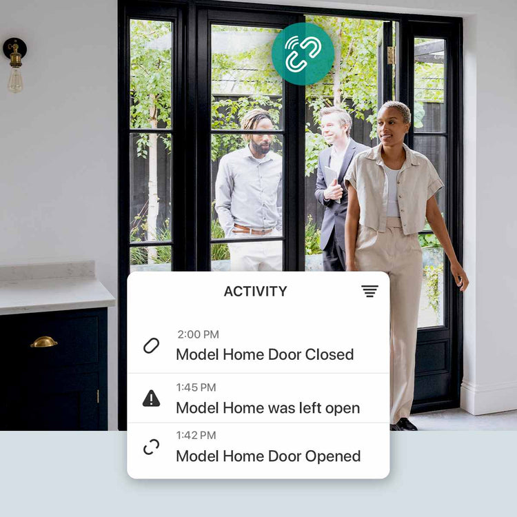 Real estate agent receives front door notification from the cellular contact sensor 
