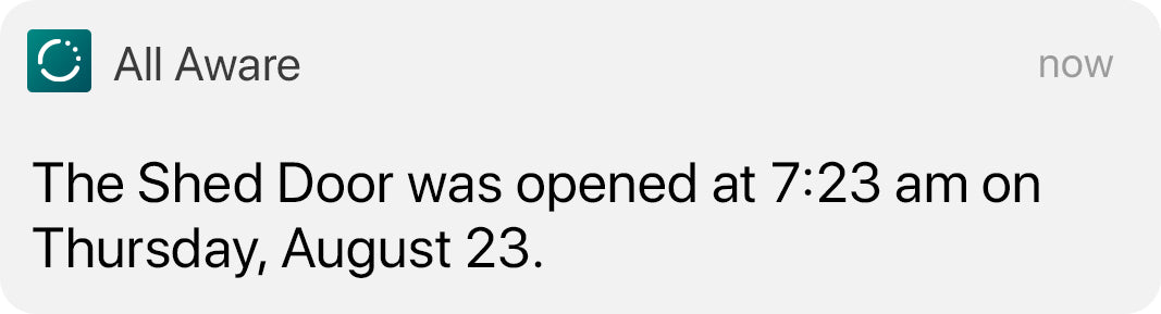 Mobile shed door notification from a cellular sensor
